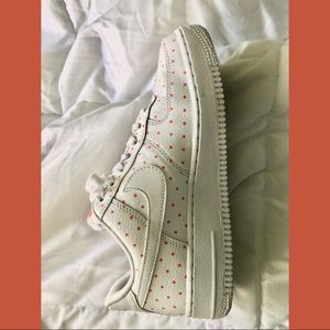 White AF1 Orange Polka Dot